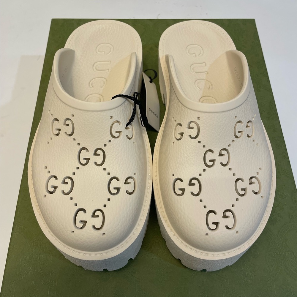 Gucci Off-White GG Pattern Clogs